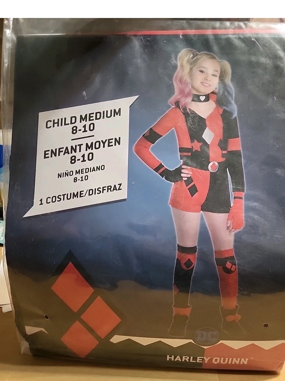 HARLEY QUINN Costume Kids DC Girls Size Medium 8-10 #3075
